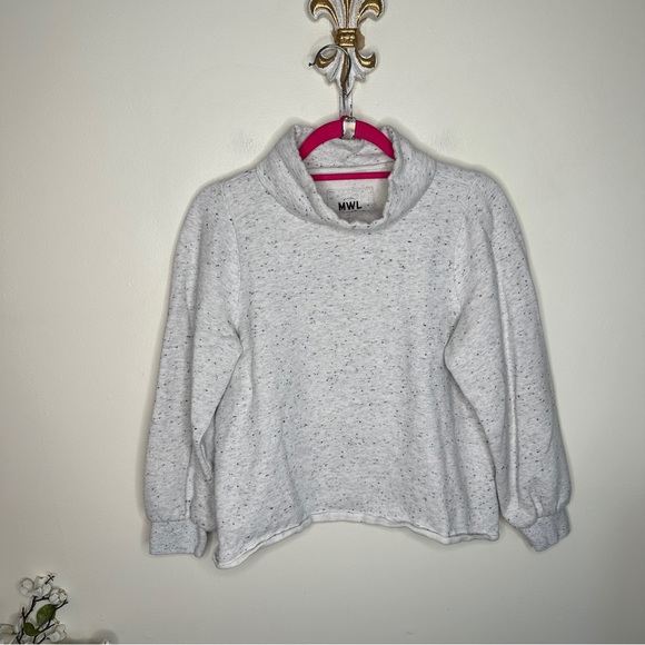 MADEWELL MWL Betterterry Relaxed Turtleneck Sweatshirt White Dongeal {Z6} - Picture 4 of 8